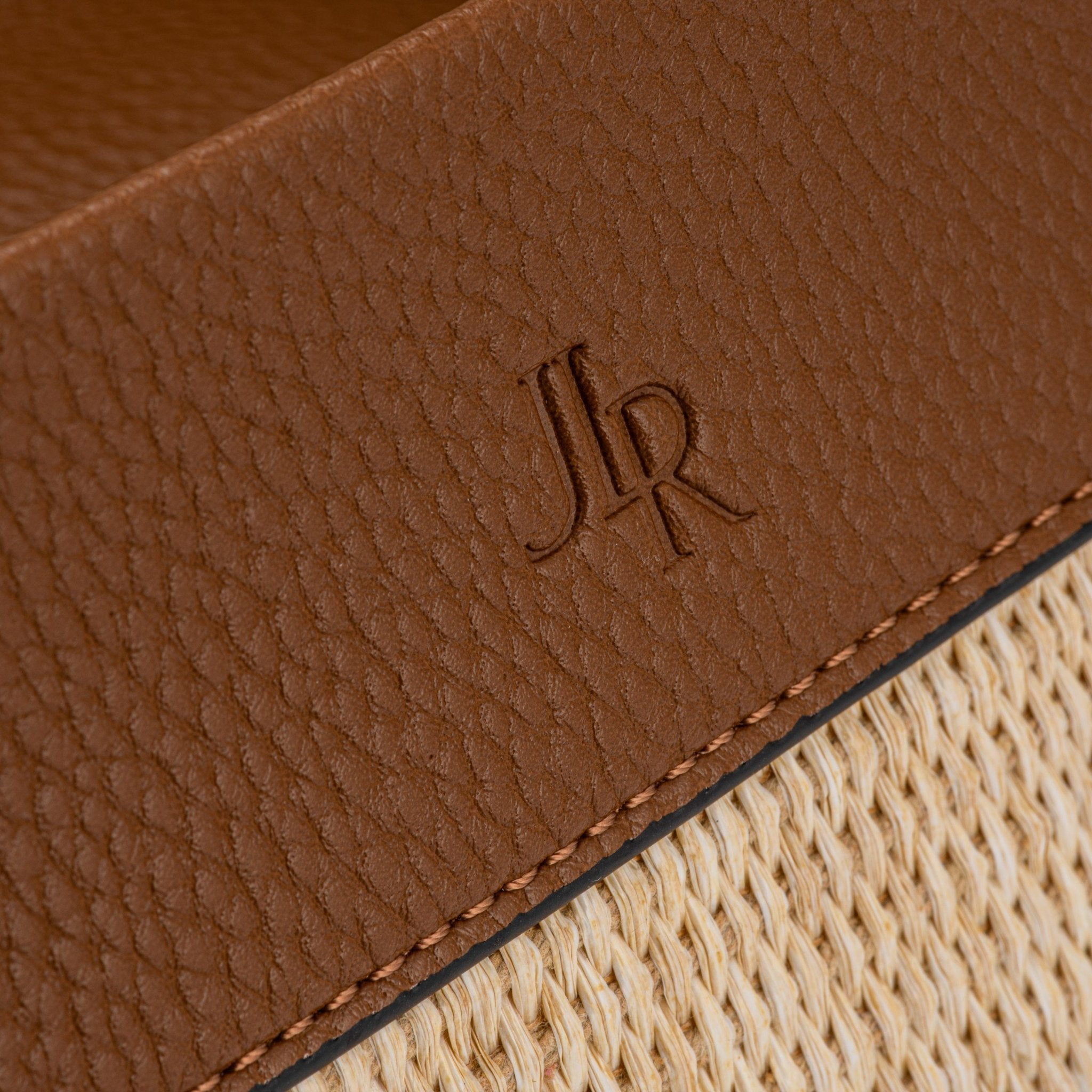 Capri Maxi Tan Luxe Vegan Leather and Raffia Tote Bag - Tan - JLR London