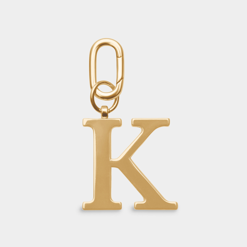 K - Gold Metal Letter Keyring - JLR London