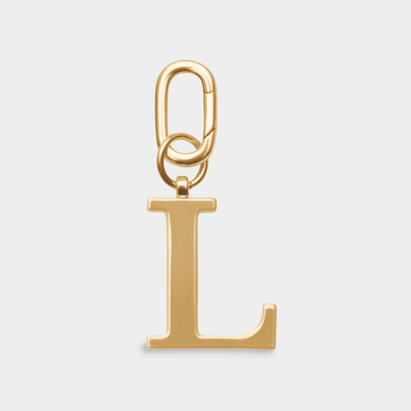 L - Gold Metal Letter Keyring - JLR London