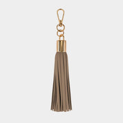 Luxe Mocha Vegan Leather Tassel Keyring - JLR London