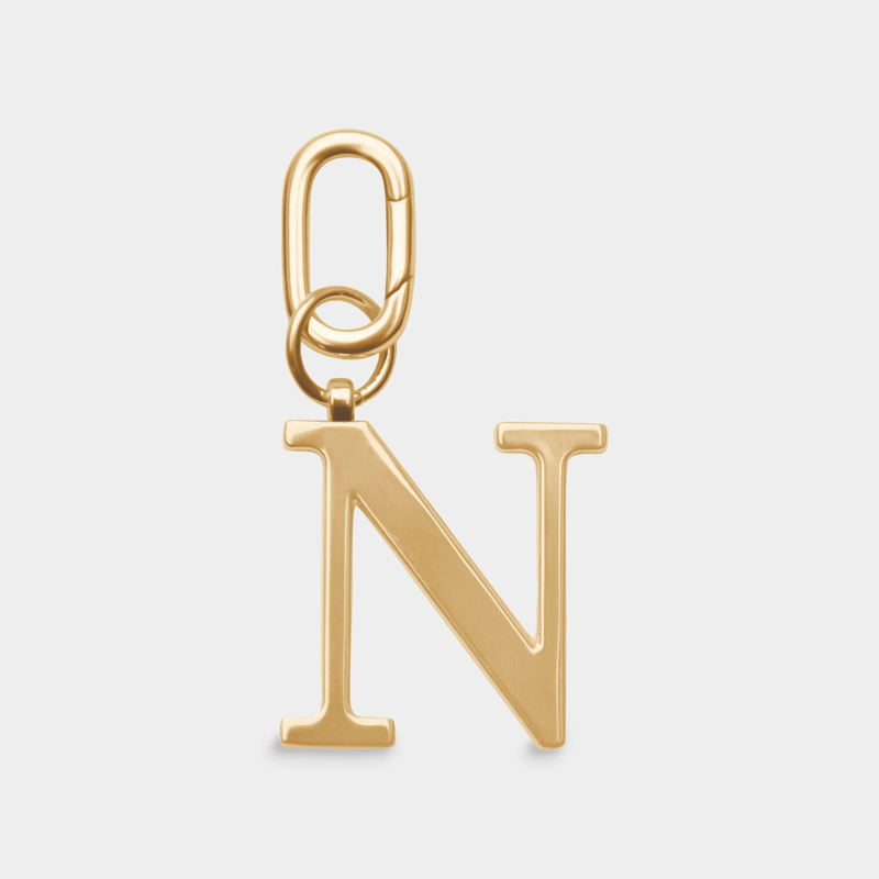 N - Gold Metal Letter Keyring - JLR London