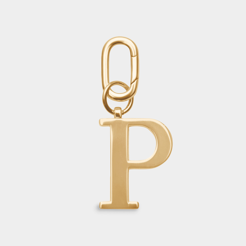 P - Gold Metal Letter Keyring - JLR London