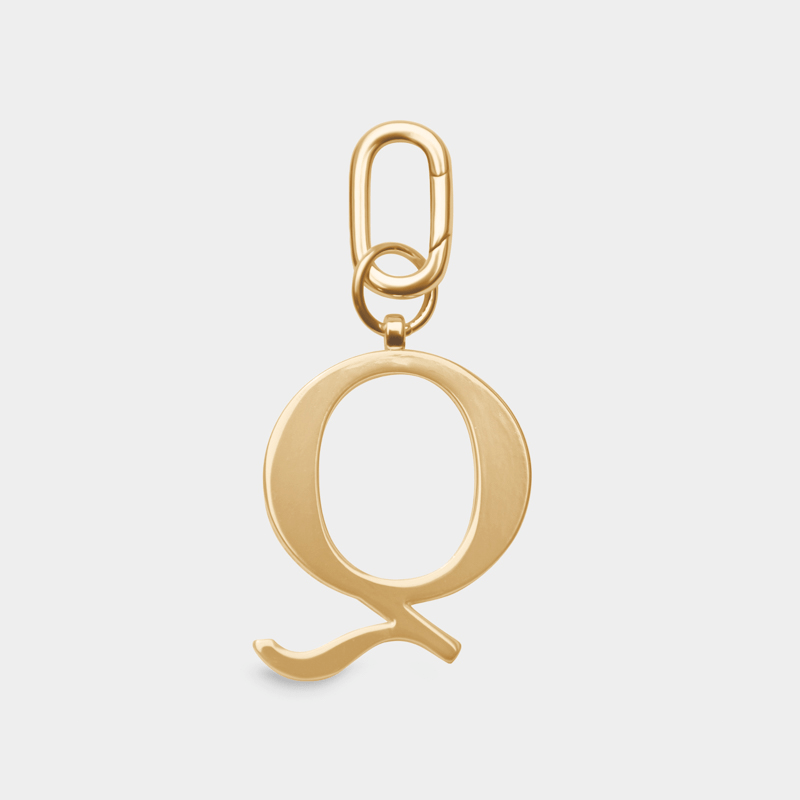 Q - Gold Metal Letter Keyring - JLR London