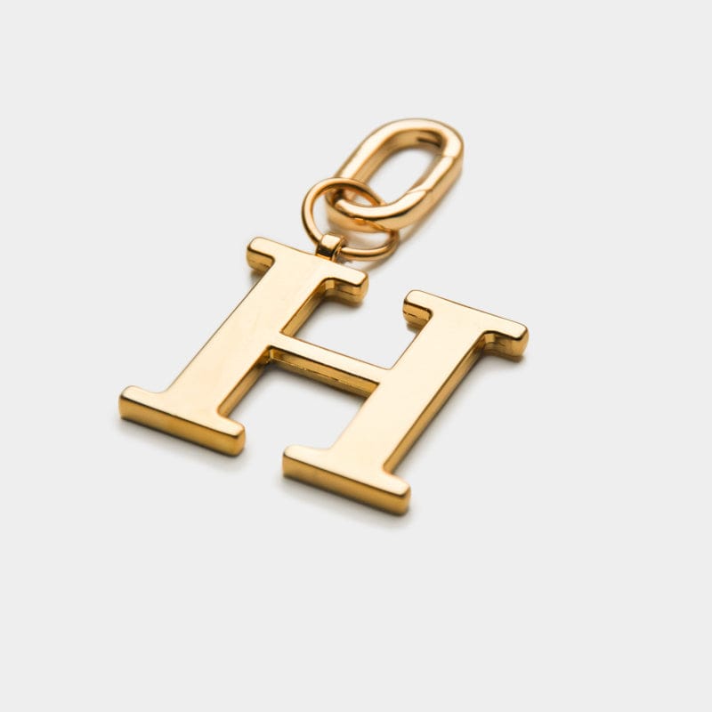 H - Gold Metal Letter Keyring - JLR London