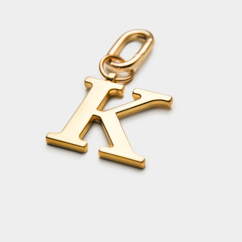 K - Gold Metal Letter Keyring - JLR London