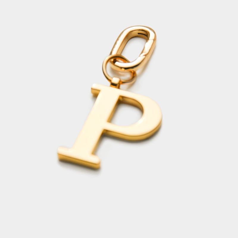 P - Gold Metal Letter Keyring - JLR London