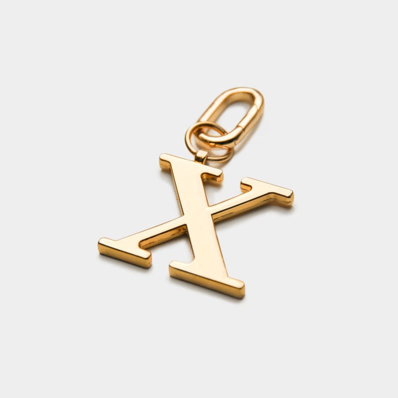 X - Gold Metal Letter Keyring - JLR London