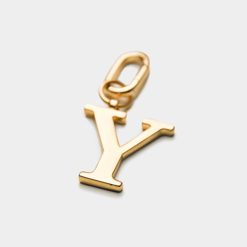 Y - Gold Metal Letter Keyring - JLR London