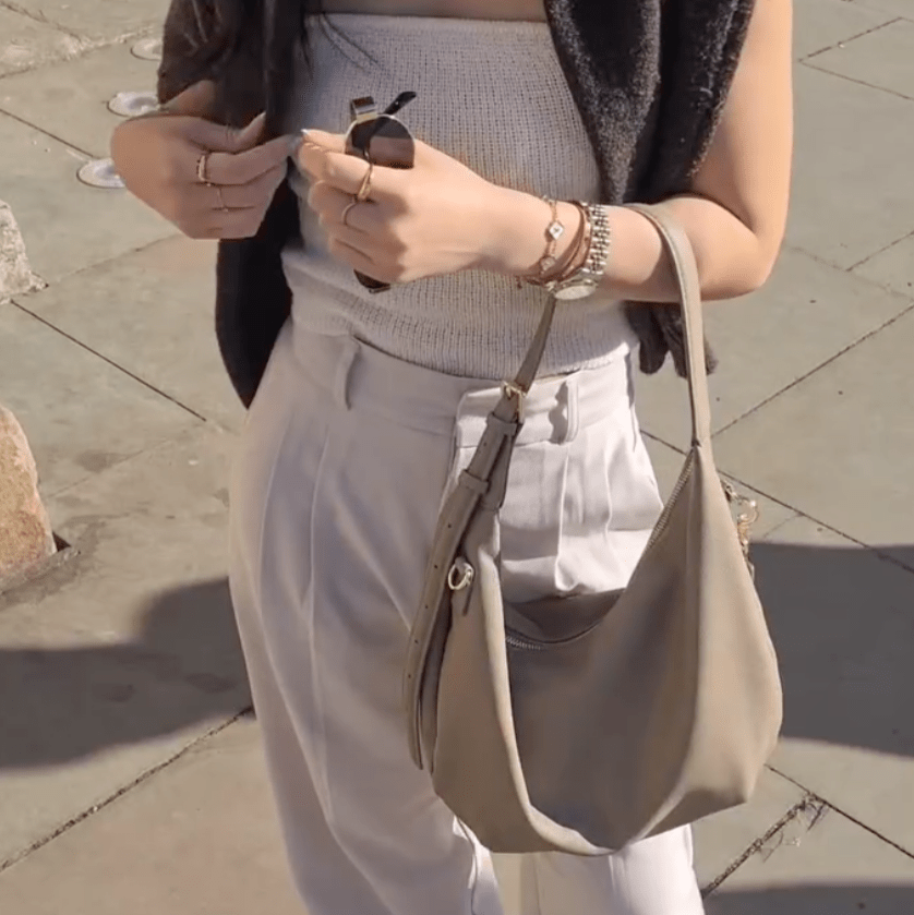 Sloane City Luxe Leather Bag - Taupe - JLR London