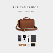 Cambridge Luxe Leather Top Handle Bag - Black - JLR London