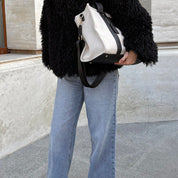 Porto Maxi Luxe Vegan Leather And Canvas Tote Bag - Black - JLR London