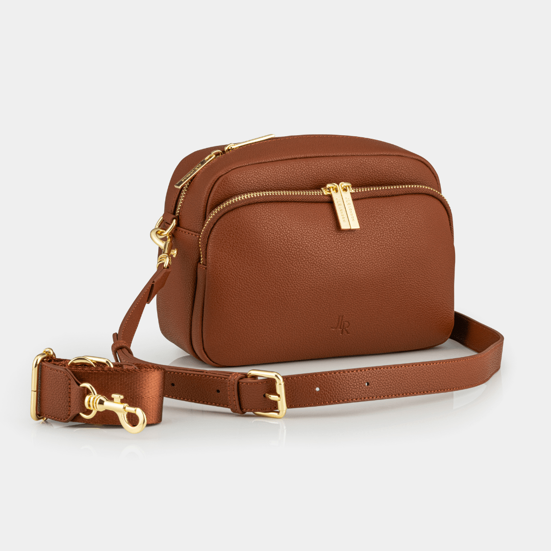 Chelsea Midi Crossbody Luxe Leather Bag Tan - JLR London