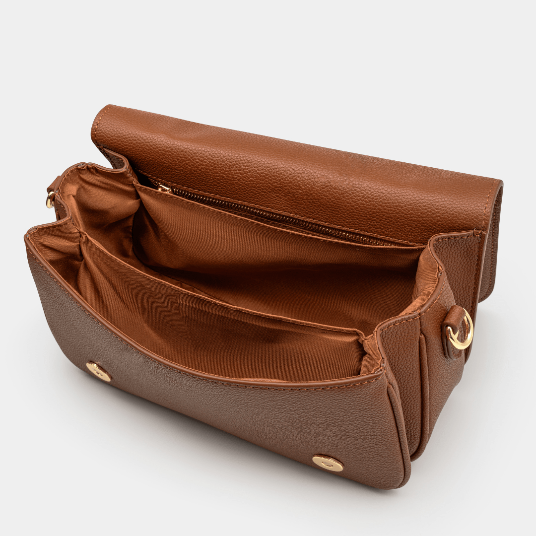 Cambridge Luxe Leather Top Handle Bag - Tan - JLR London