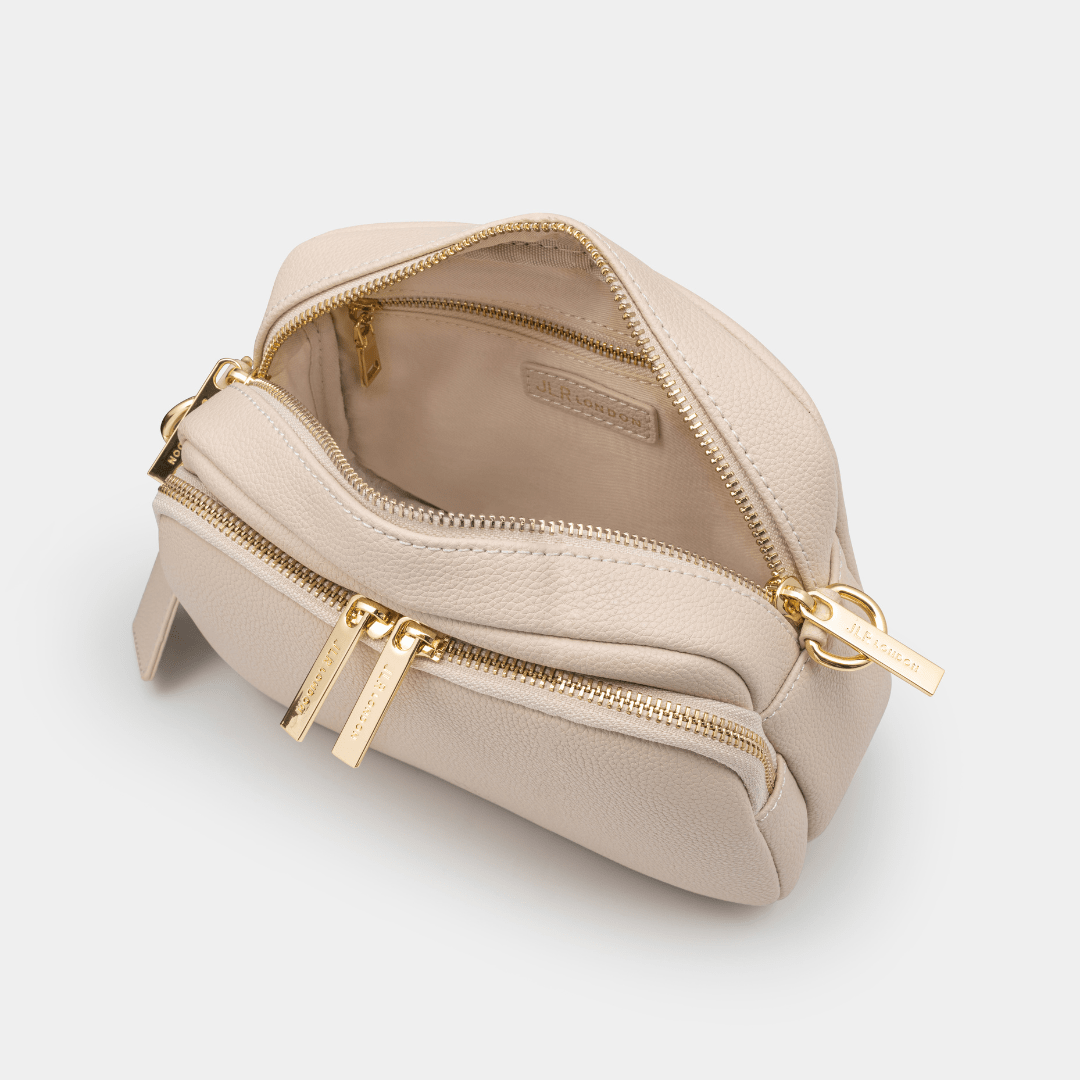 Chelsea Maxi Crossbody Luxe Leather Bag - Ecru - JLR London