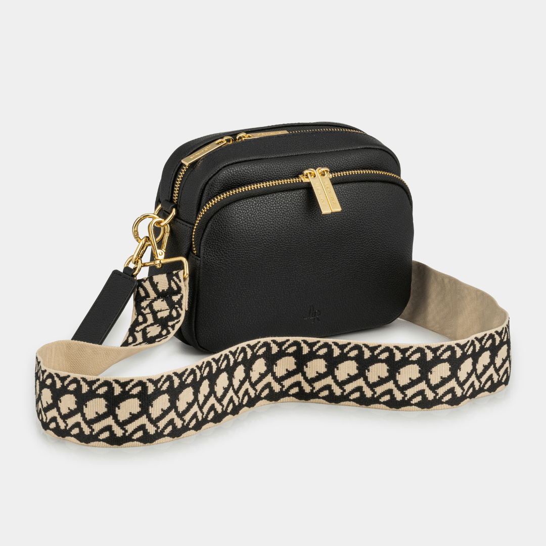 Chelsea Midi Crossbody Luxe Leather Bag - Black - JLR London