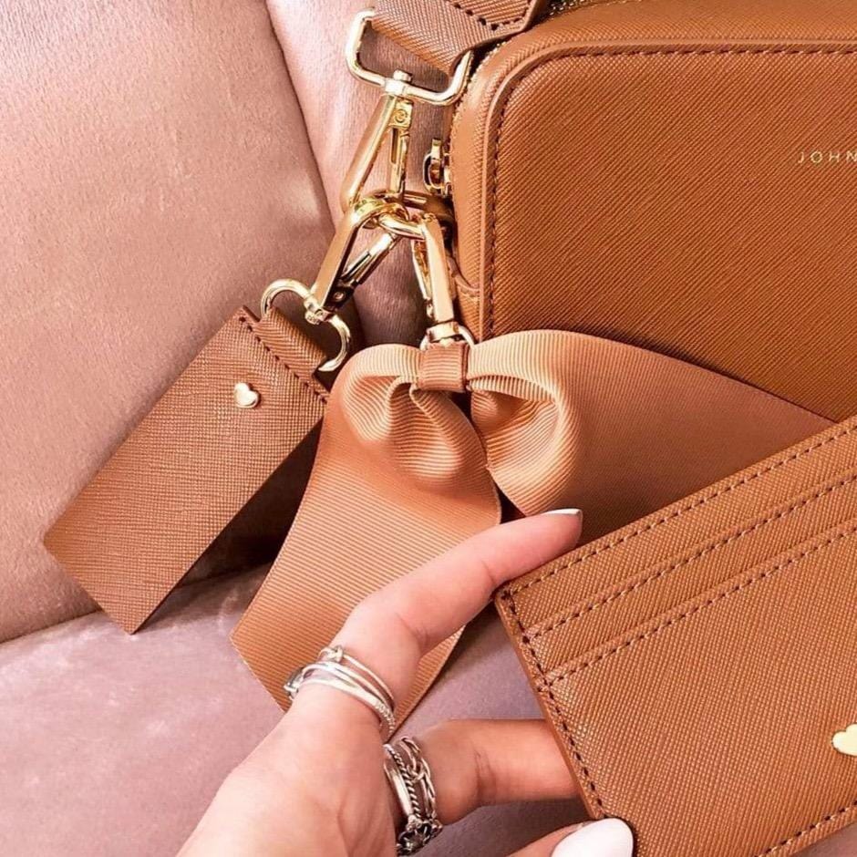 Tan Archie Rectangle Keyring - Johnny Loves Rosie - JLR London