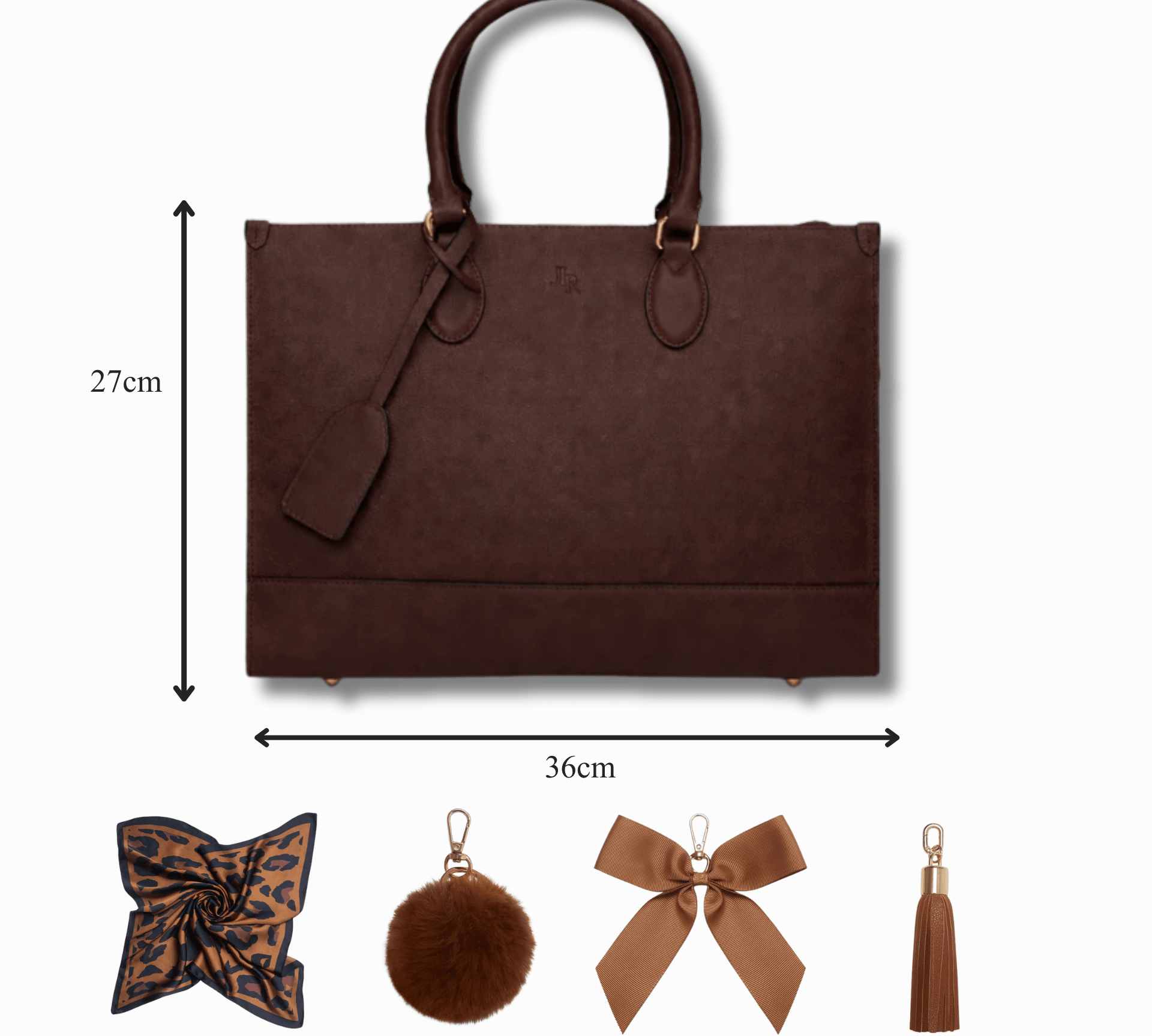 Luxe Leather Belgrave Work Bag - Dark Brown - JLR London