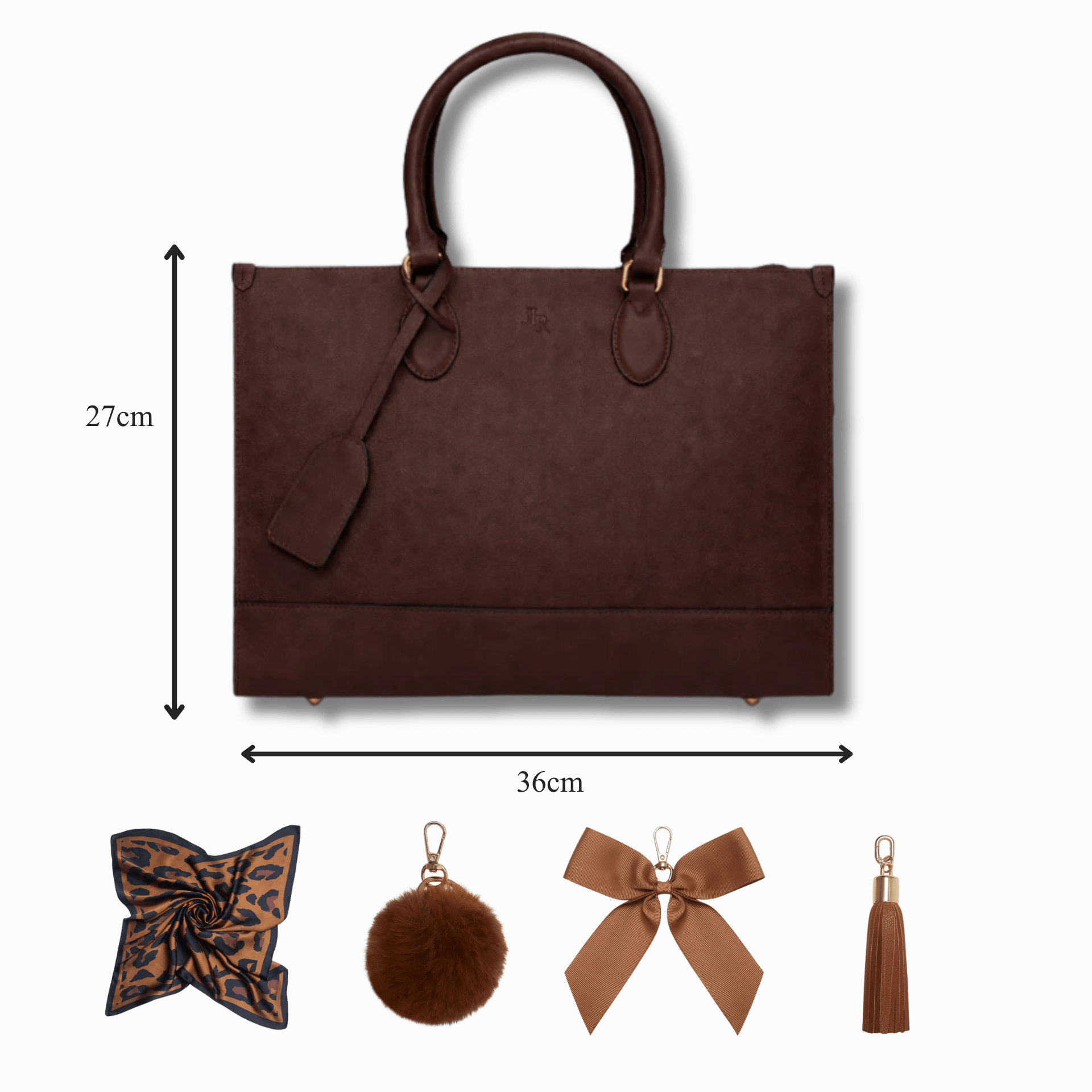 Luxe Leather Belgrave Work Bag - Dark Brown - JLR London