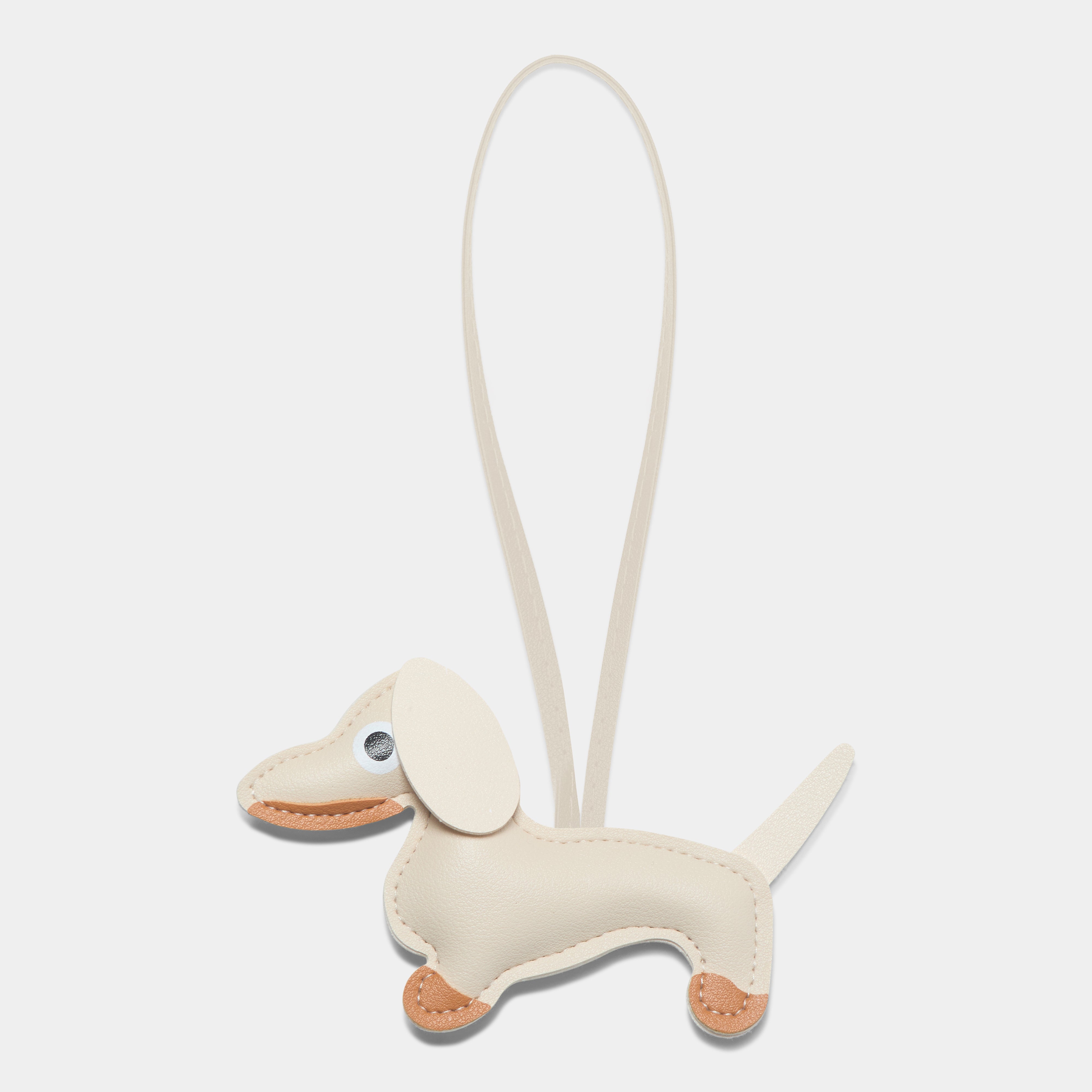 Dachshund Dog Charm – Cream & Tan