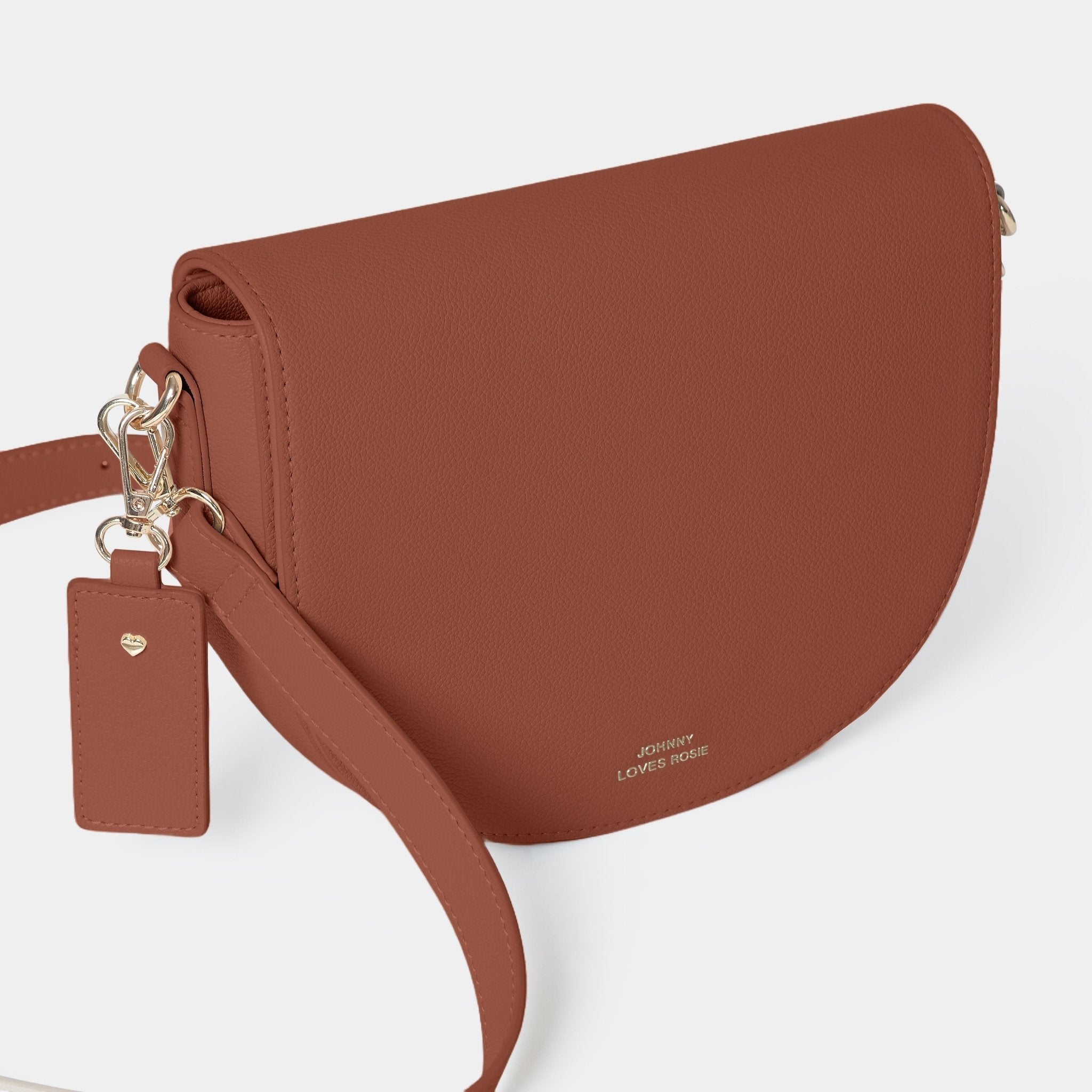Sadie Half Moon Saddle Bag Dark Tan - Johnny Loves Rosie - JLR London