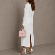 Elena Top Handle Luxe Leather Tote Bag - Bubblegum Pink - JLR London