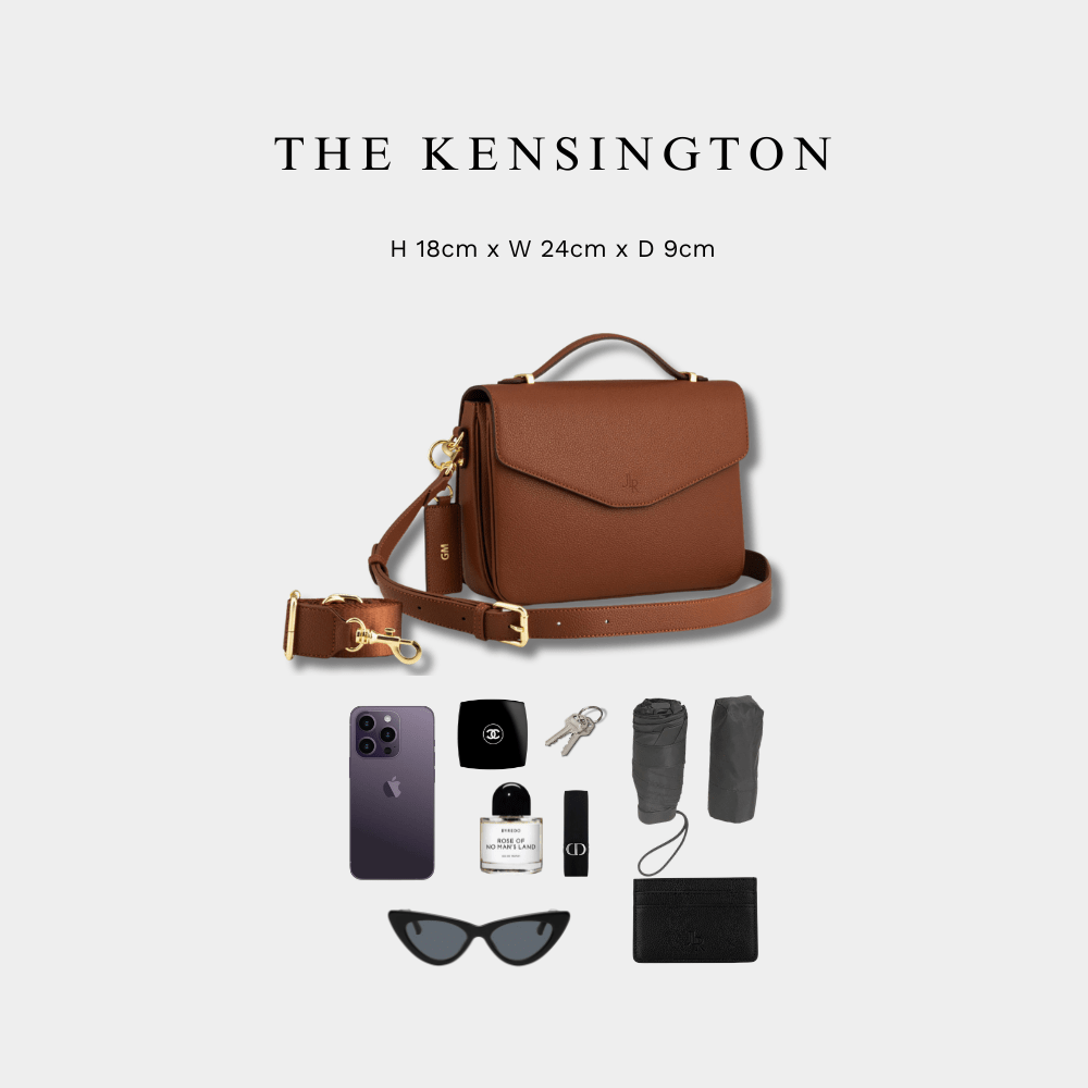 Kensington luxe leather top handle bag Tan