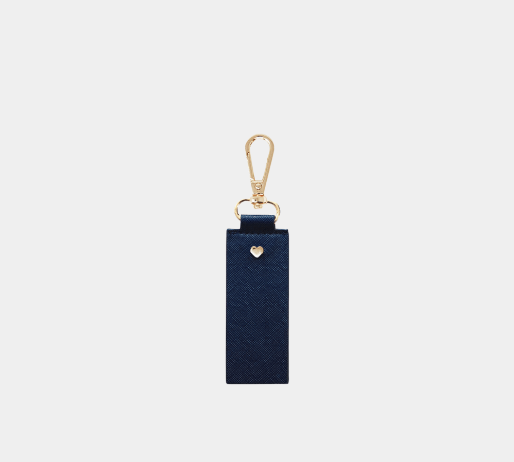 Navy Archie Rectangle Keyring - Johnny Loves Rosie - JLR London