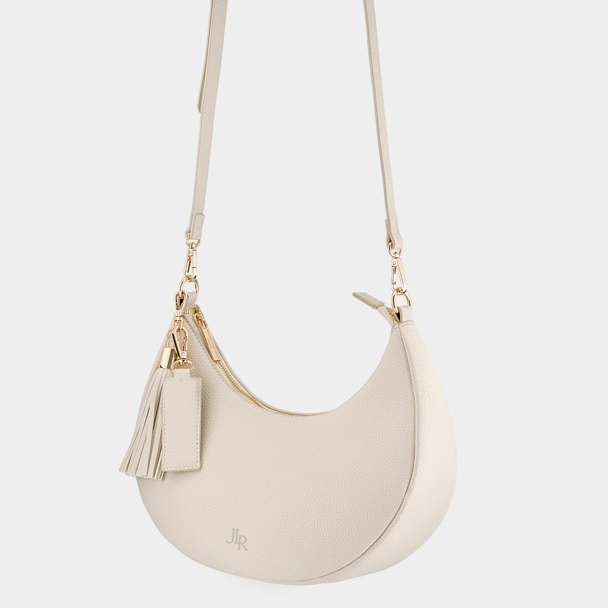 Ecru Rudy Midi Half Moon Bag