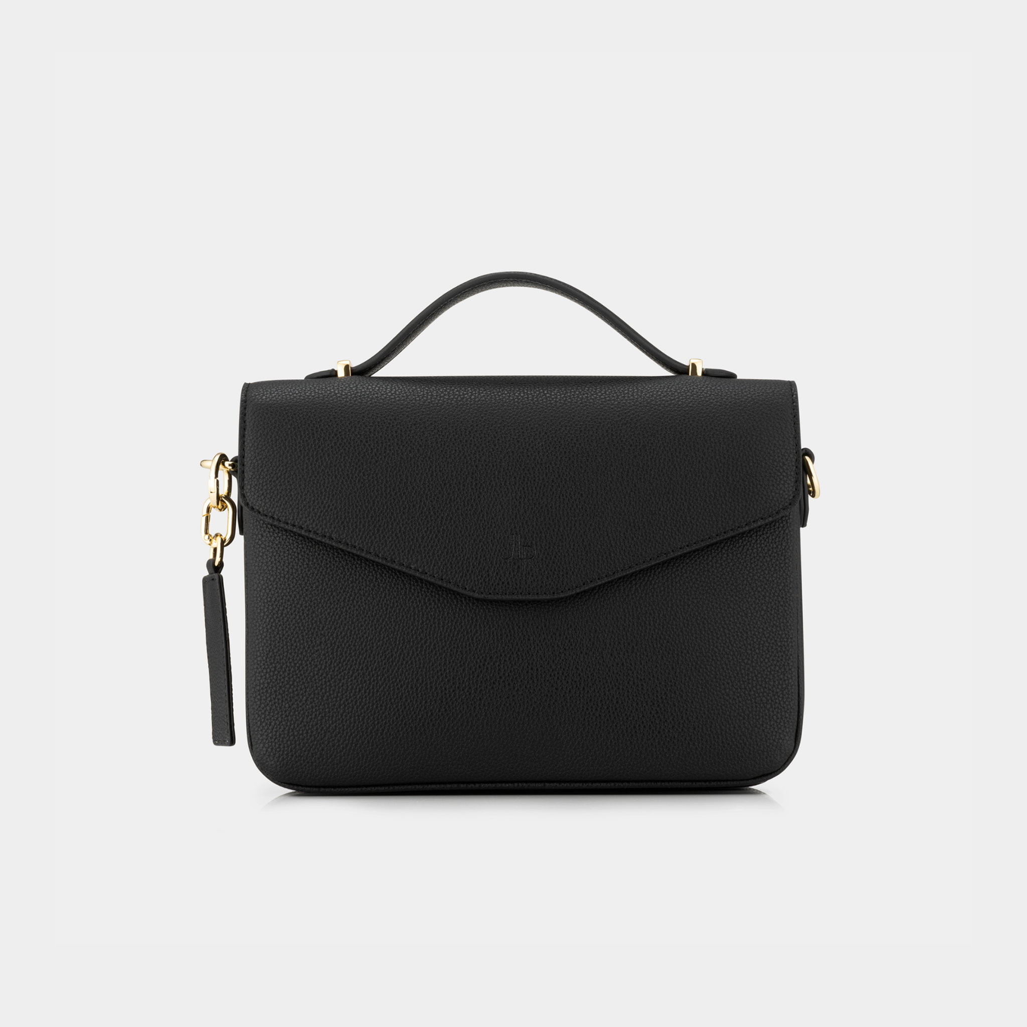 Kensington Luxe Leather Top Handle Bag - Black