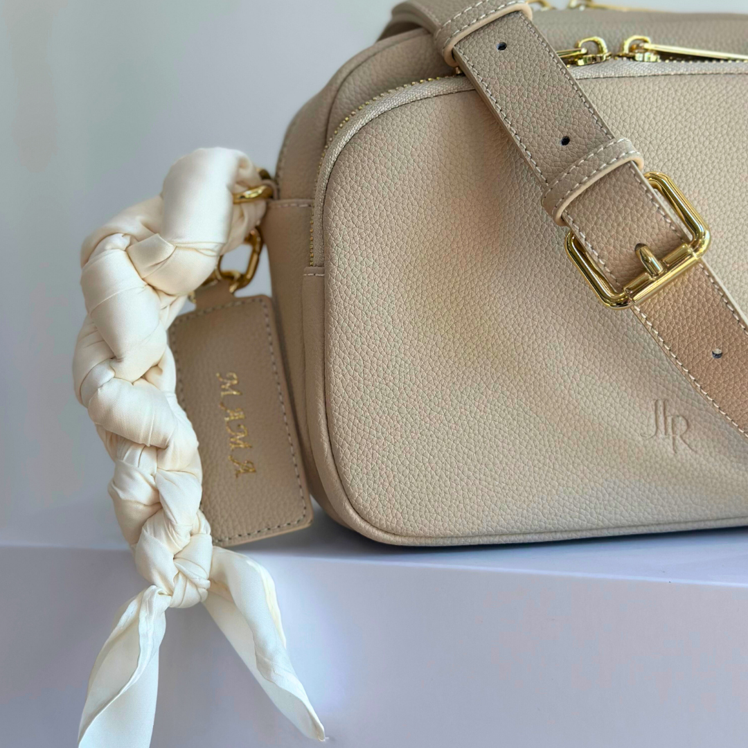 Chelsea Maxi Crossbody luxe leather bag stone