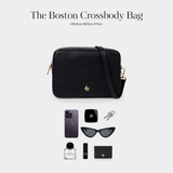 Black Boston premium leather Crossbody Bag