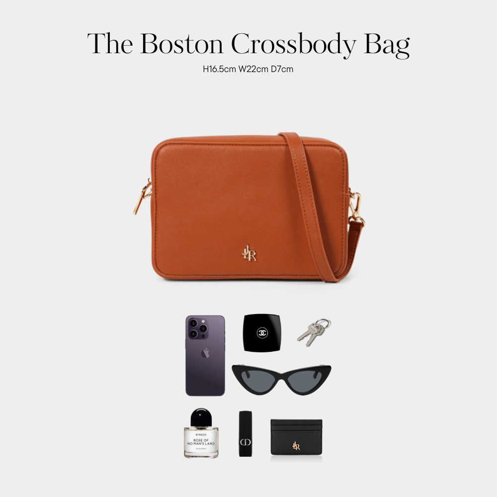 Tan Boston premium leather Crossbody Bag - Johnny Loves Rosie - JLR London