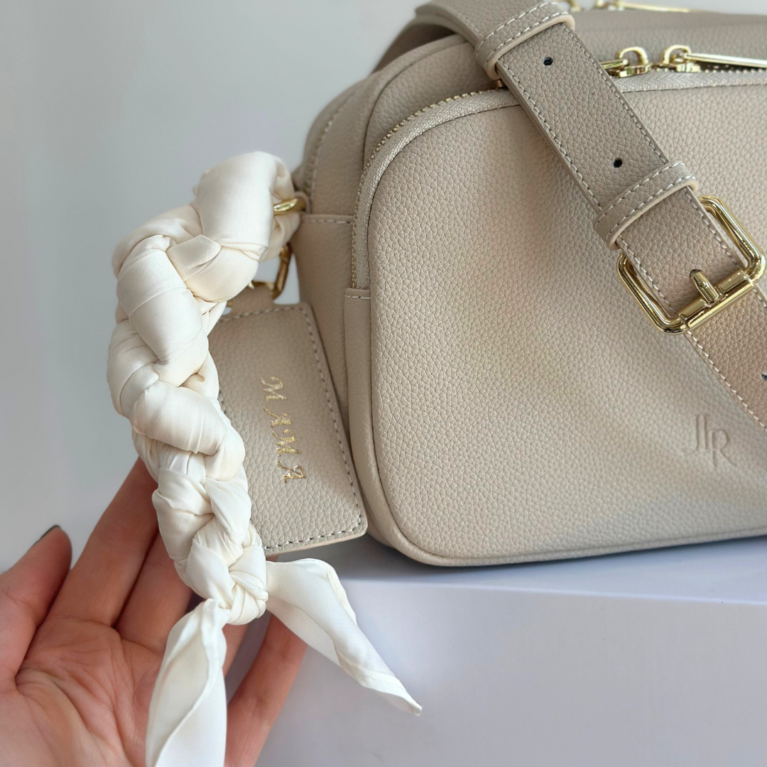 Chelsea Midi Crossbody luxe leather bag Stone