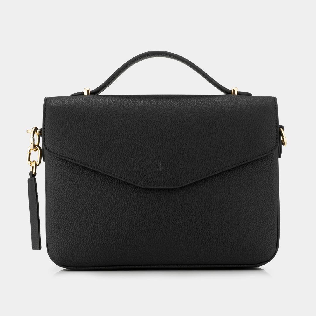 Kensington luxe leather top handle bag Black