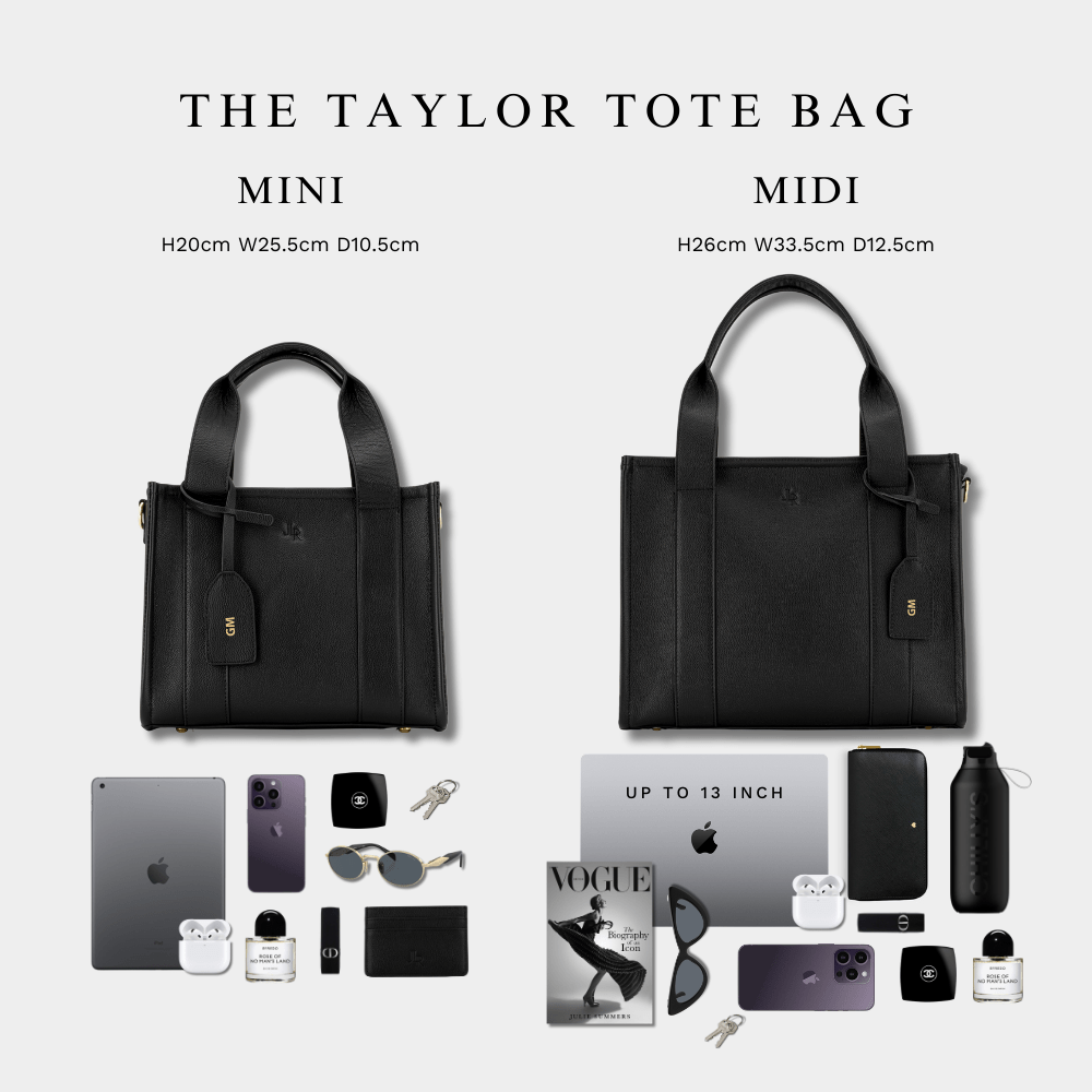 Mini Taylor luxe leather Tote bag Black
