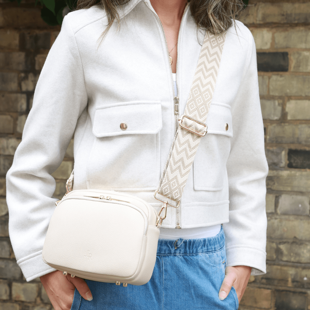 Chelsea Midi Crossbody luxe leather bag Stone