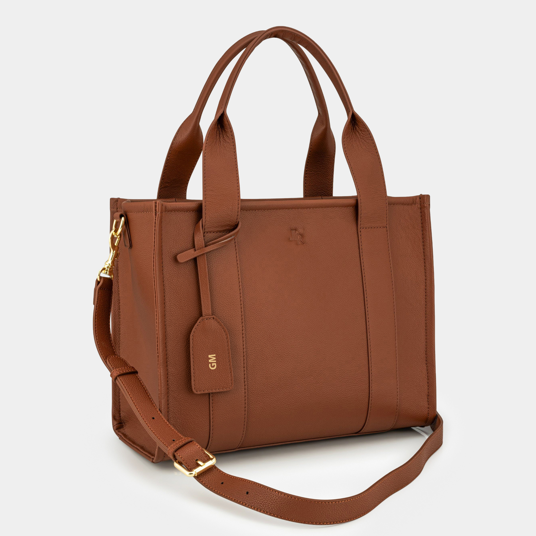 Maxi Taylor luxe leather tote bag Tan