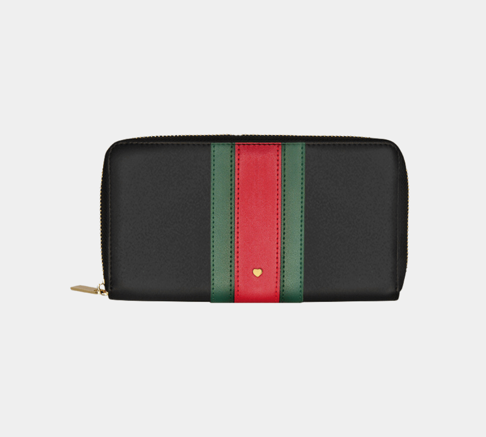 Black Stripe Rowan long Purse - Johnny Loves Rosie - JLR London