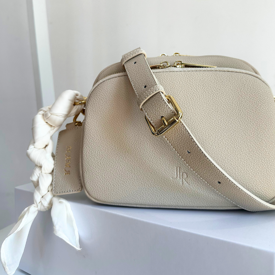 Chelsea Midi Crossbody luxe leather bag Stone