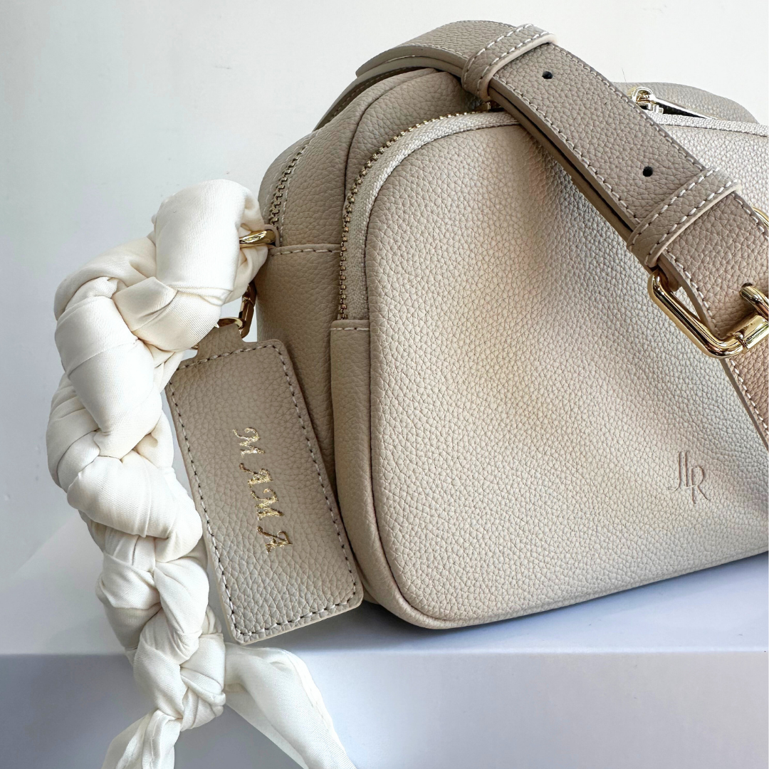 Chelsea Midi Crossbody luxe leather bag Stone