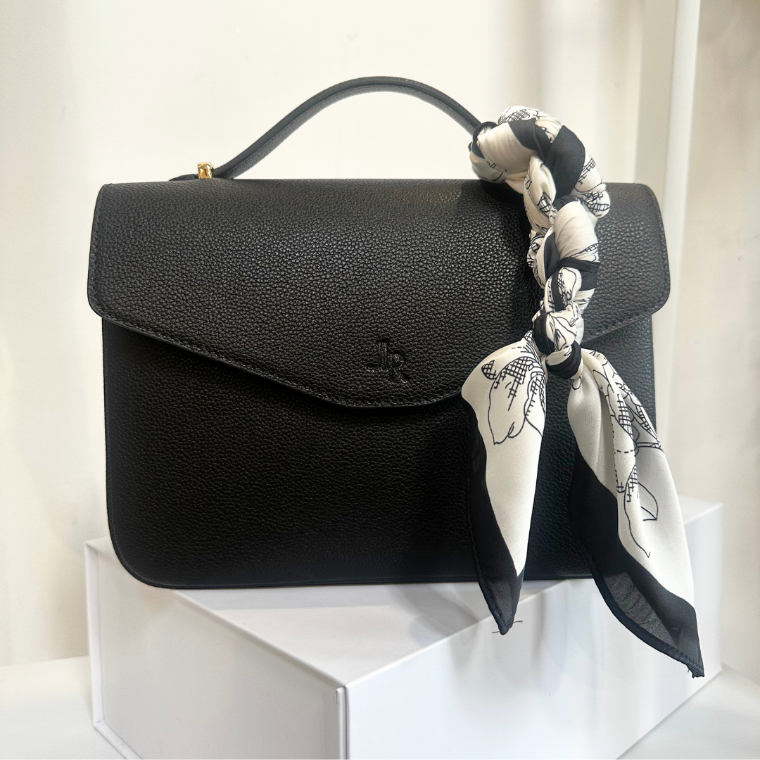 Kensington luxe leather top handle bag Black