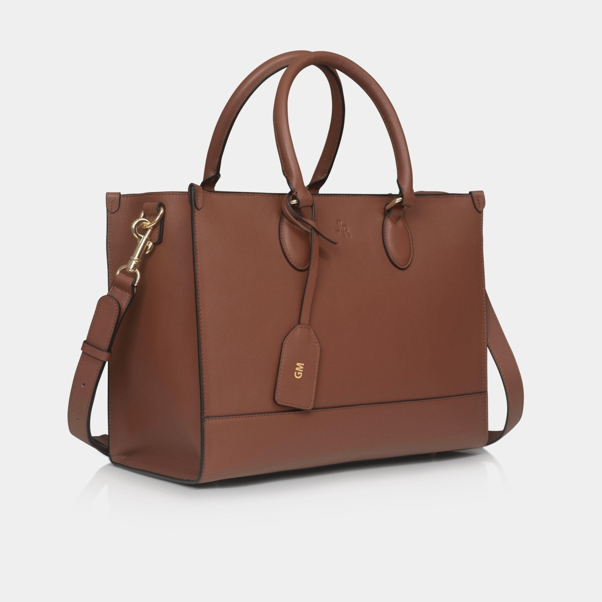 Belgrave Luxe Leather Work Bag - Tan - JLR London
