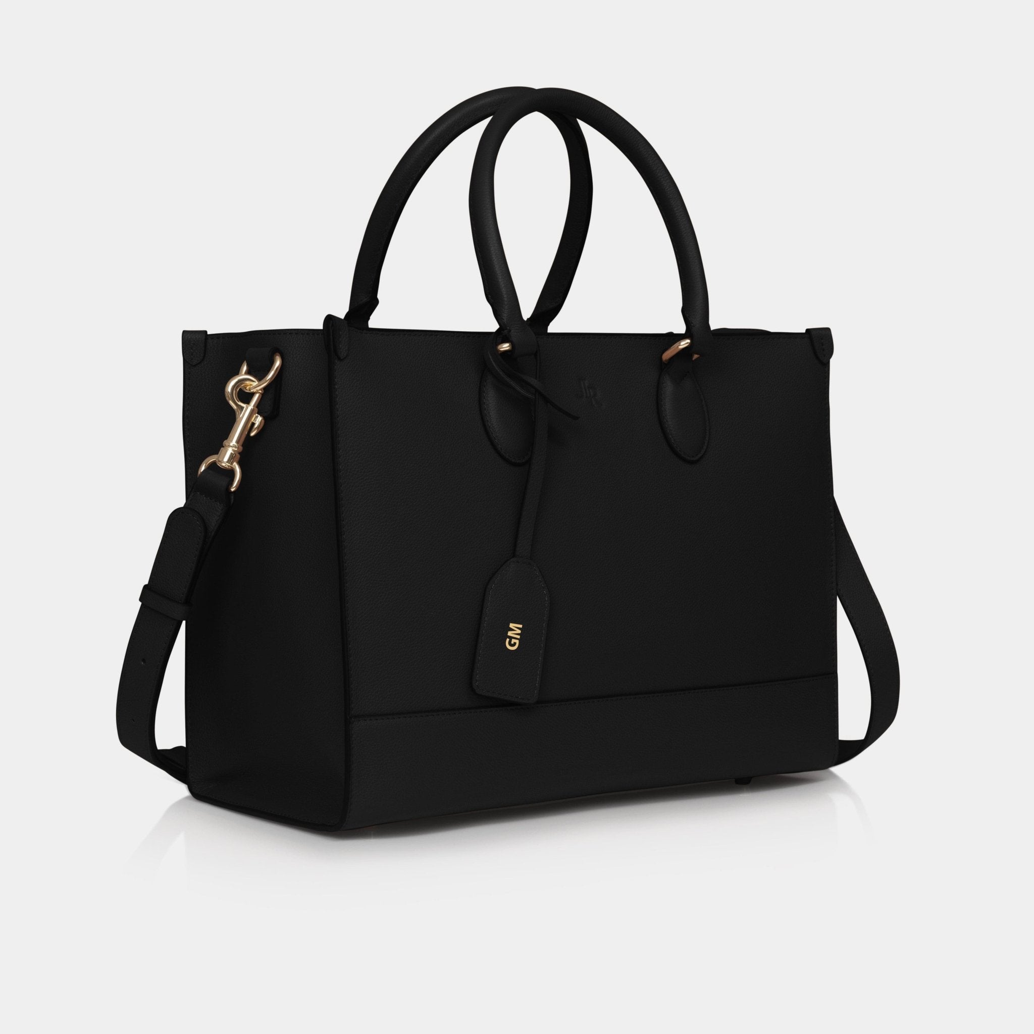 Luxe Leather Belgrave Work Bag - Black - JLR London