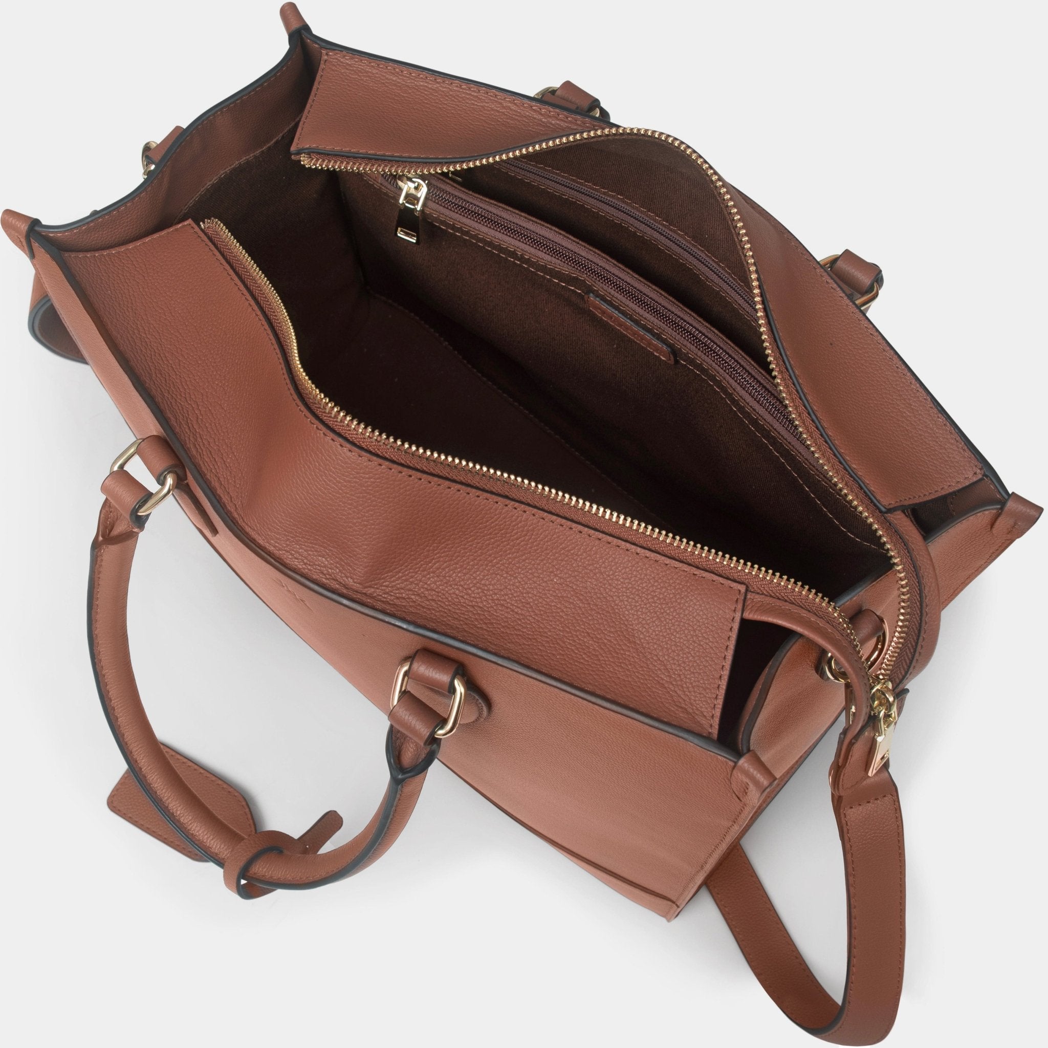 Belgrave Luxe Leather Work Bag - Tan - JLR London