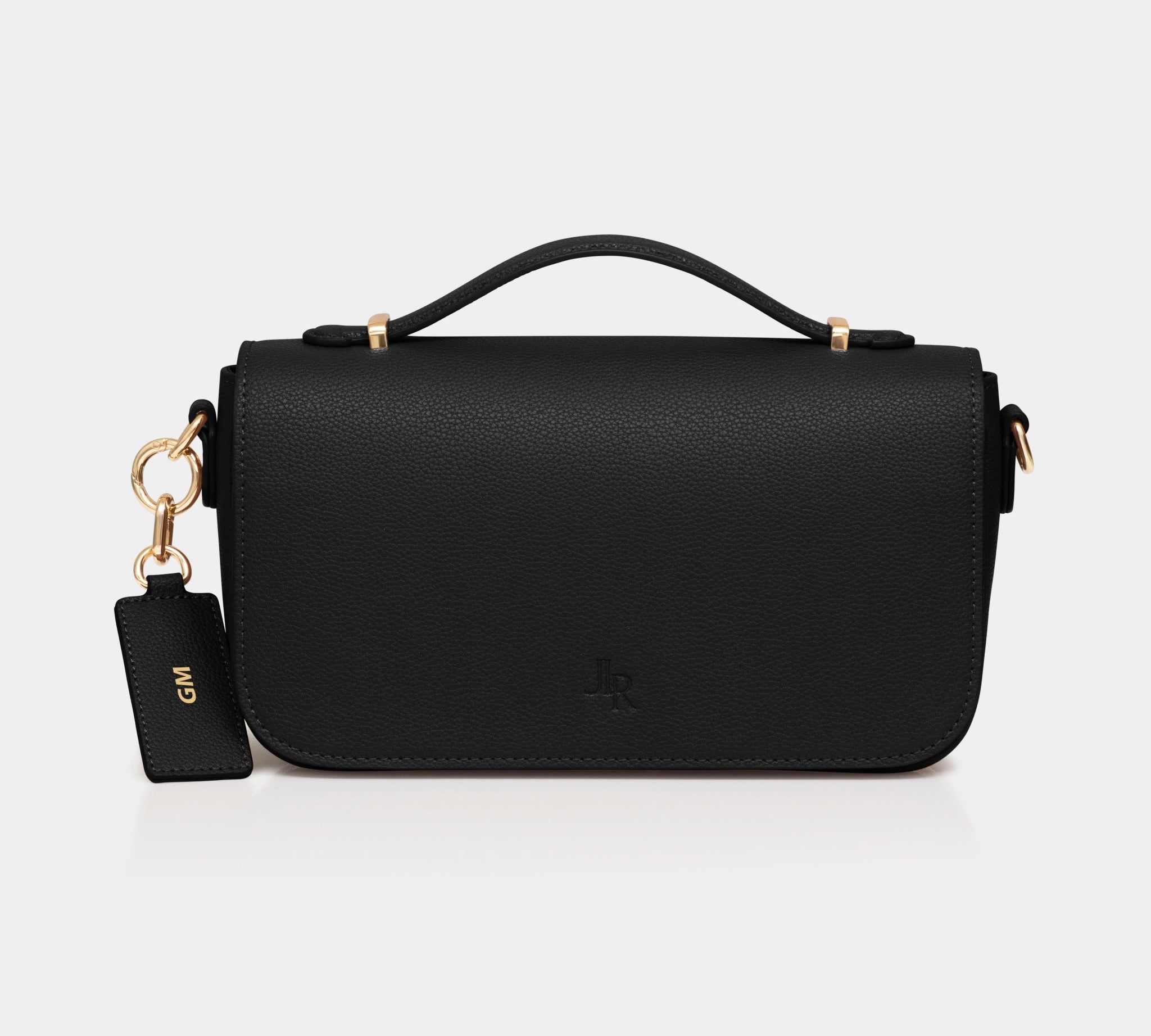 Cambridge Luxe Leather Top Handle Bag - Black - JLR London