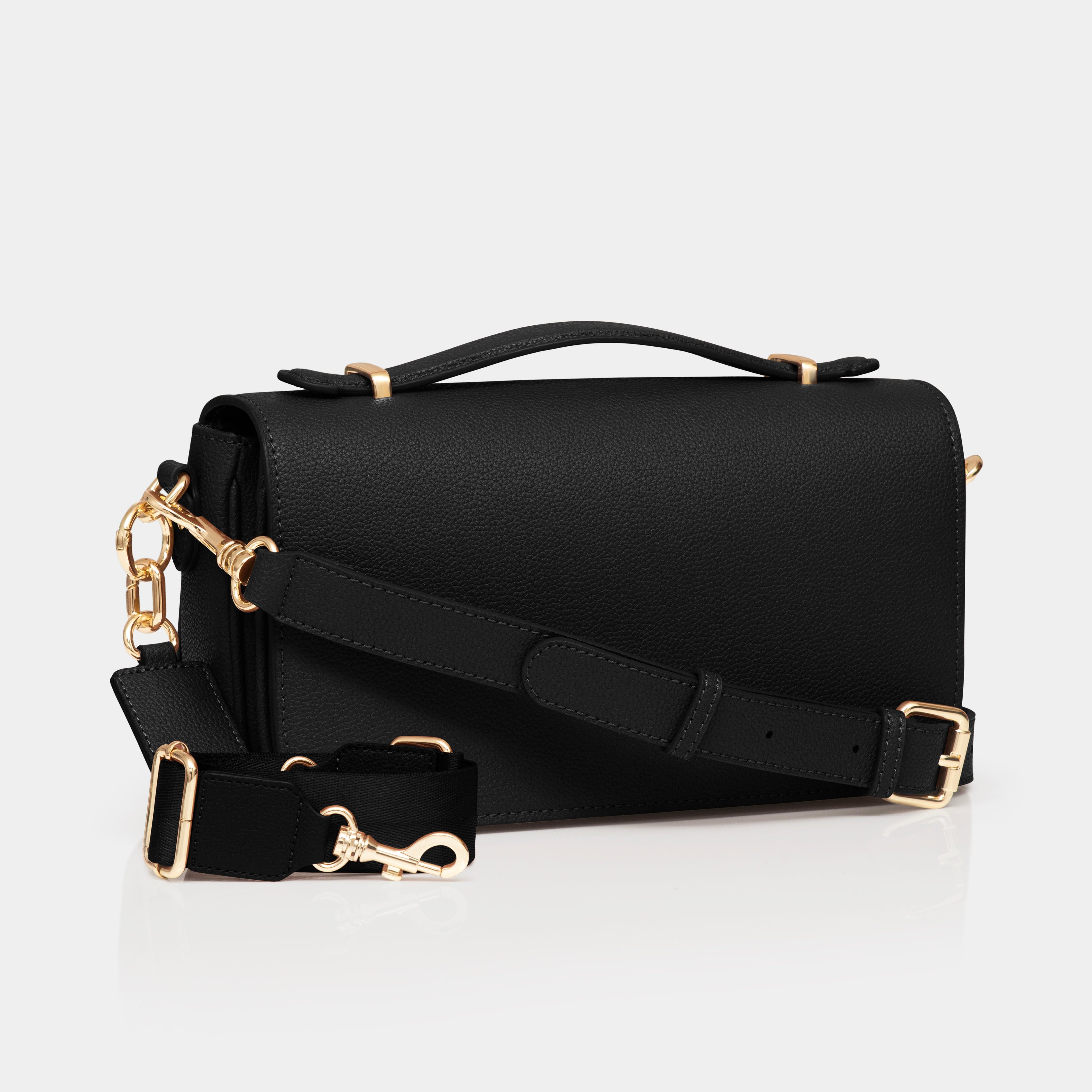 Cambridge luxe leather top handle bag - Black