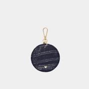 Navy Luxe Croc Circle Keyring - JLR London