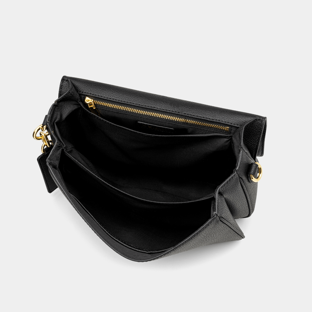 Kensington luxe leather top handle bag Black