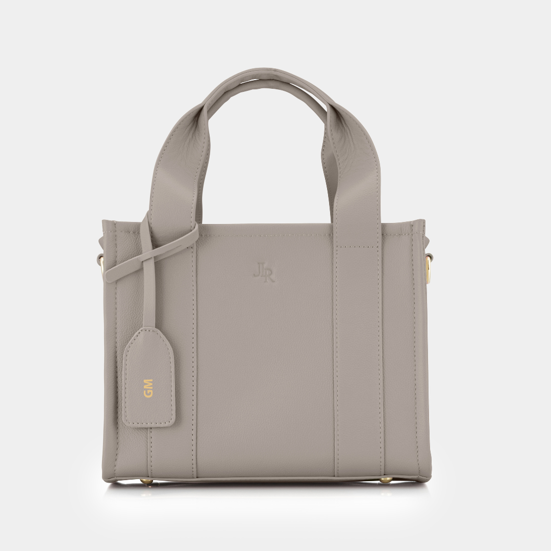 Mini Taylor luxe leather Tote bag - Taupe