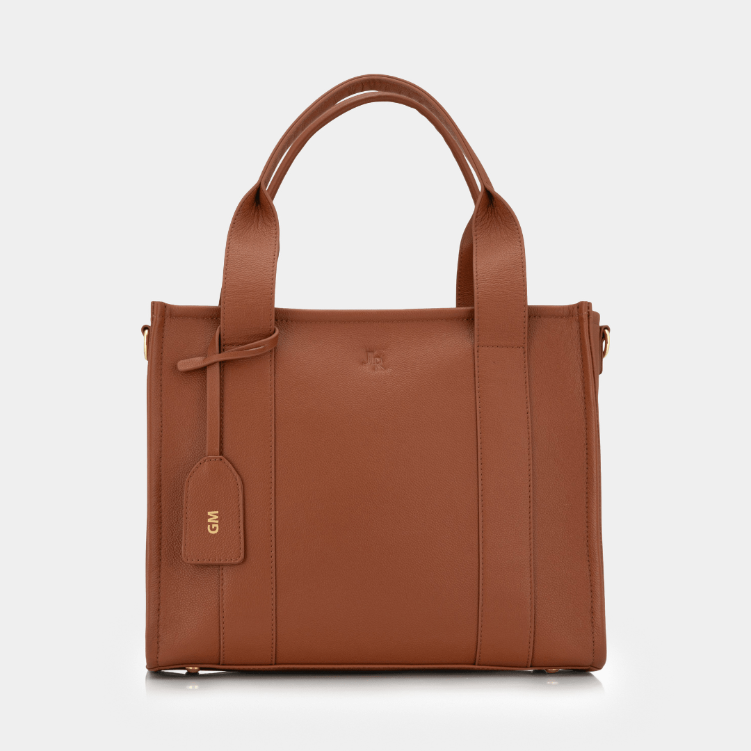 Medium Taylor Luxe leather Tote bag Tan